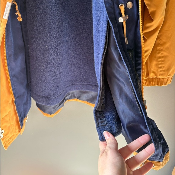 London Fog, size small, removable fleece liner, hooded mustard jacket. - Picture 8 of 11